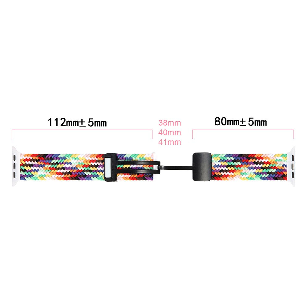 Apple Watch Series 41mm - 40mm - 38mm Universal Nylon Watch Band Magnetic Strap - Black#serie_1