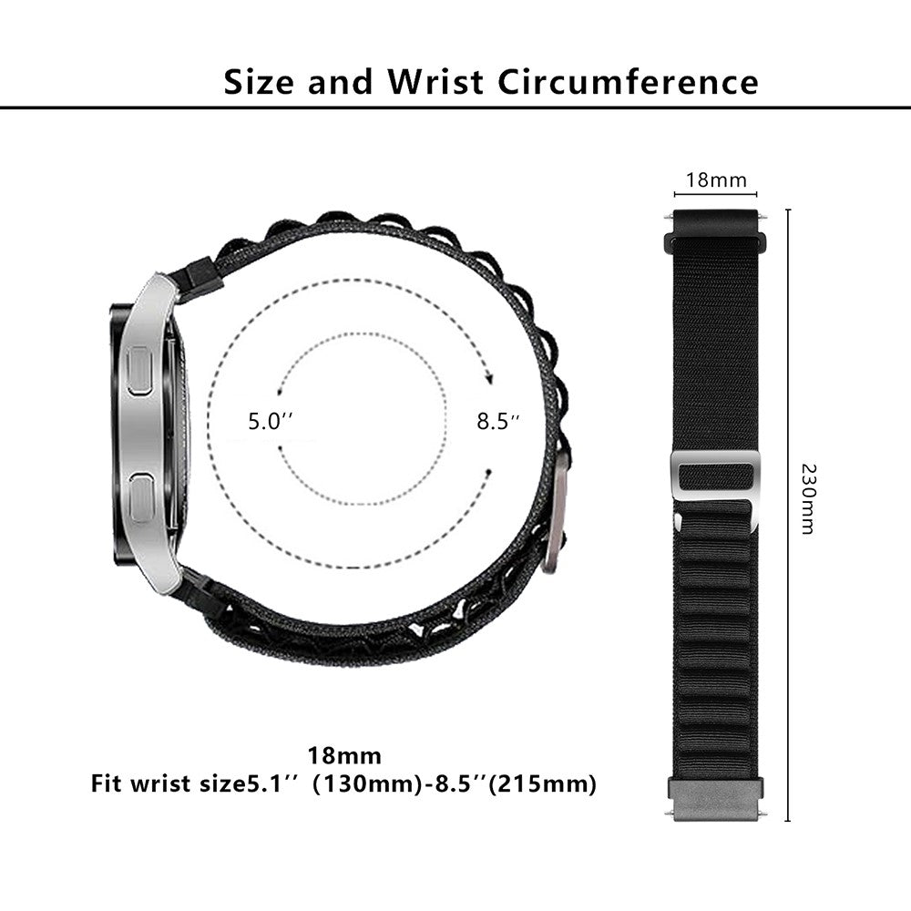 Rigtigt Slidstærk Nylon Universal Rem passer til Smartwatch - Sort#serie_1