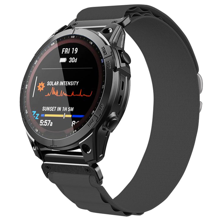 Meget Hårdfør Nylon Universal Rem passer til Garmin Smartwatch - Sølv#serie_12