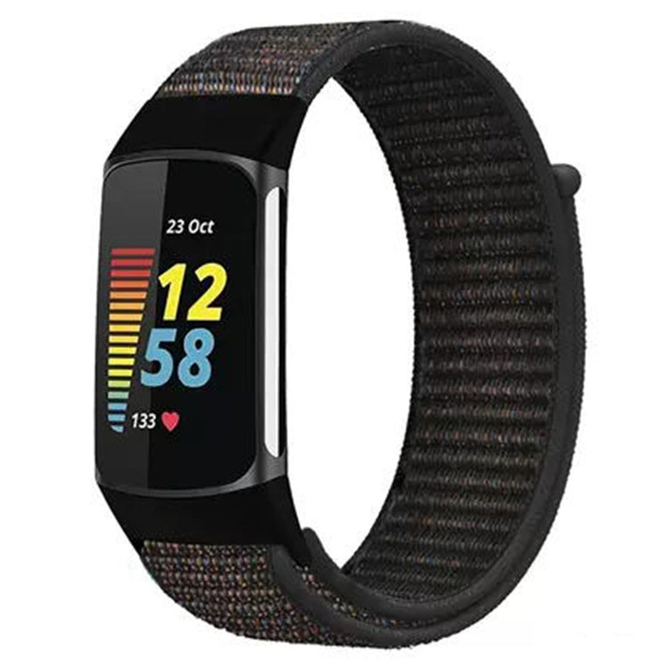 Helt Vildt Nydelig Nylon Rem passer til Fitbit Charge 2 - Sort#serie_1