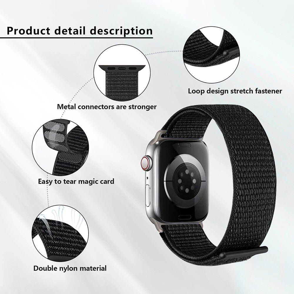 Super Smuk Nylon Universal Rem passer til Apple Smartwatch - Blå#serie_2