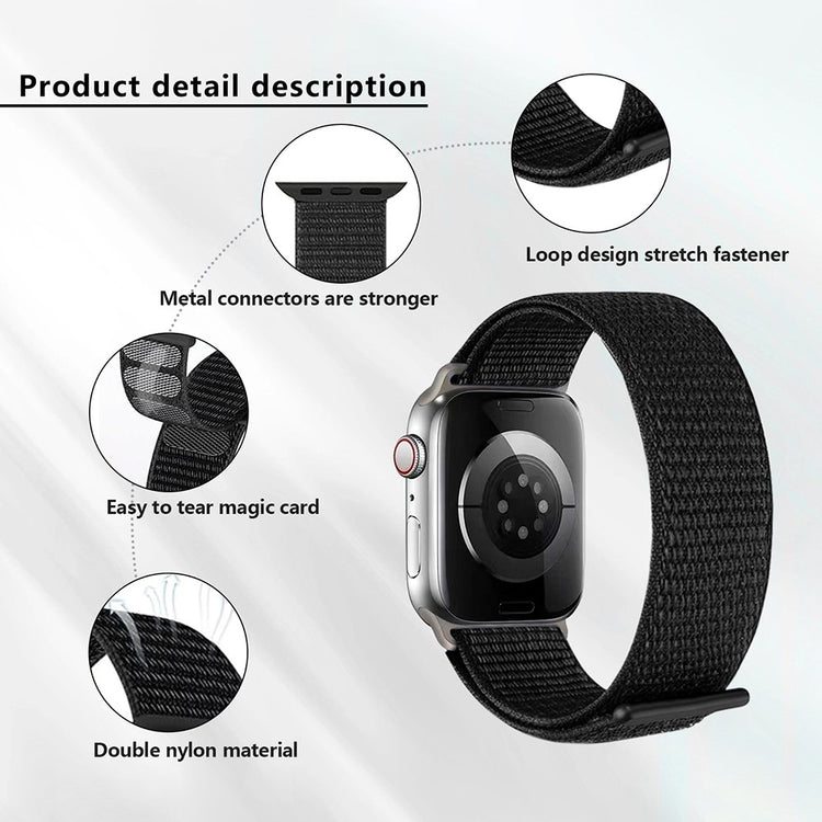 Super Smuk Nylon Universal Rem passer til Apple Smartwatch - Blå#serie_4