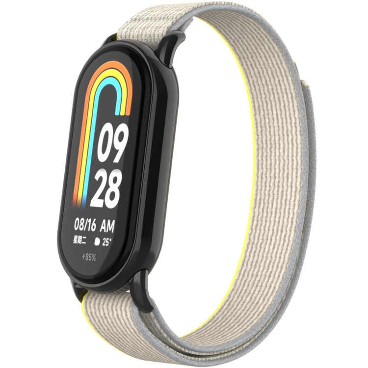 Helt Vildt Flot Nylon Rem passer til Xiaomi Smart Band 8 - Hvid#serie_8