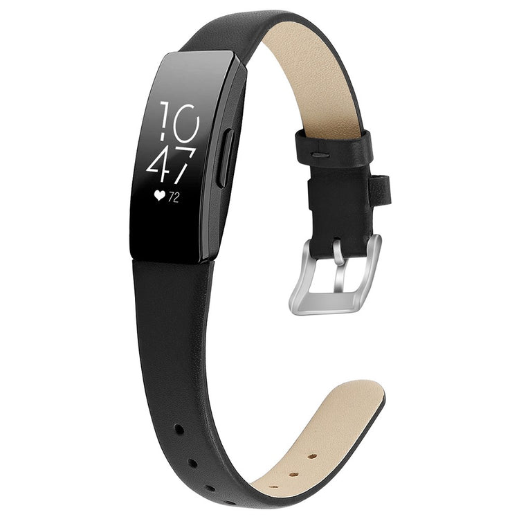 Very Fashionable Fitbit Inspire 1 Genuine Leather Strap - Black#serie_5