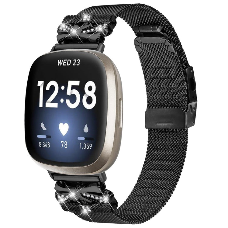 Sweet Fitbit Versa 4 / Fitbit Sense 2 Metal Universel Strap - Black#serie_153