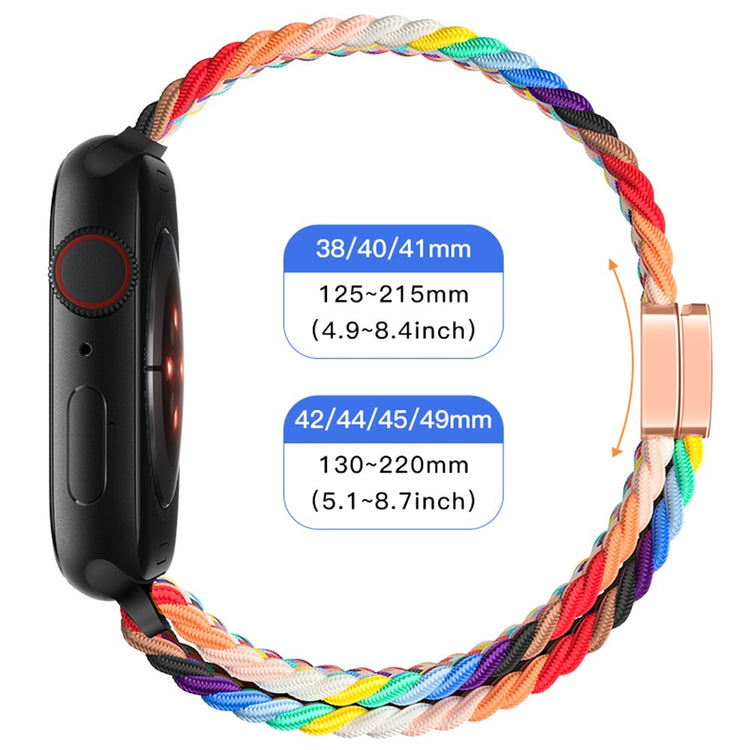 For Apple Watch Ultra 2 Ultra 49mm  /  9 8 7 45mm  /  SE (2023) SE (2022) SE 6 5 4 44mm  /  3 2 1 42mm Watch Strap Braided Nylon Band - Camo Multi-color#serie_14