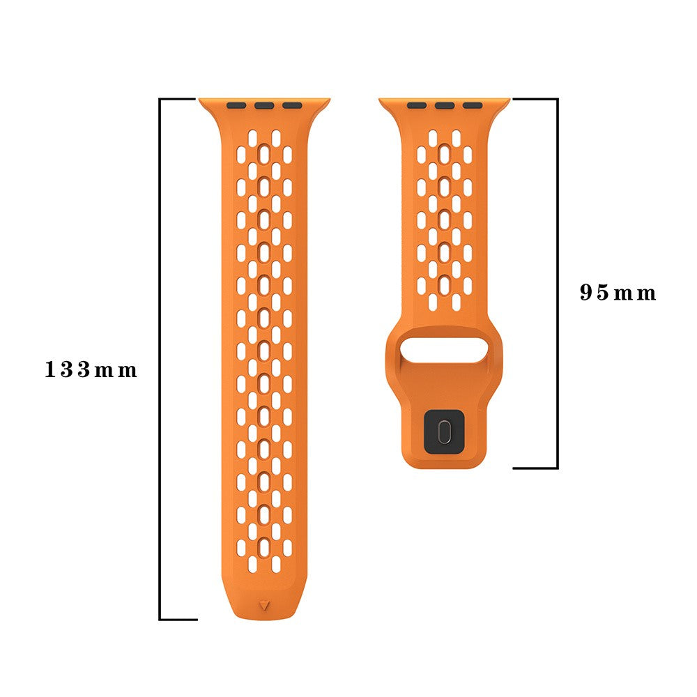 For Apple Watch Series 9 8 7 41mm  /  6 5 4 SE (2022) SE (2023) SE 40mm  /  3 2 1 38mm Strap Replacement Mesh Hole Watch Band - Red#serie_3