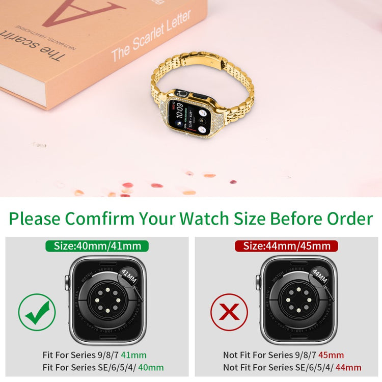 Super Sweet Apple Smartwatch Rhinestone Universel Strap - Gold#serie_3