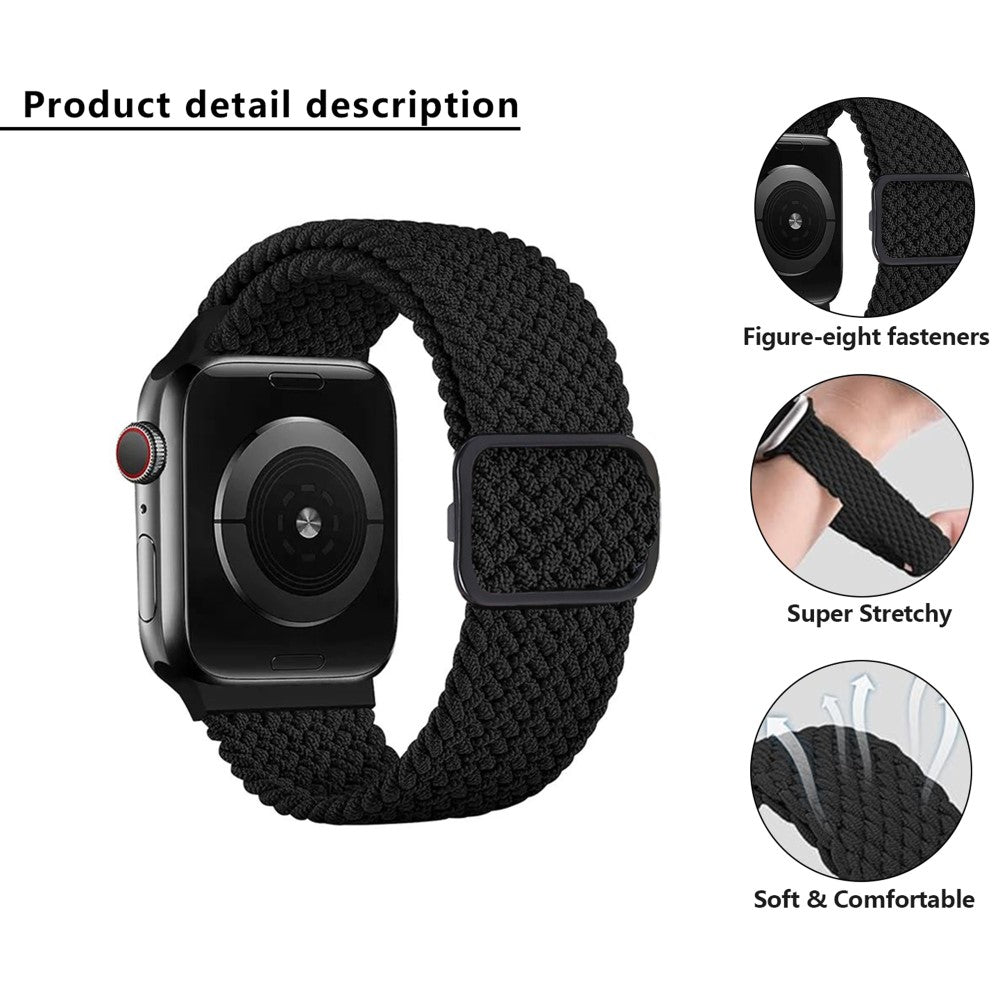 Very Elegant Apple Smartwatch Nylon Universel Strap - Black#serie_1