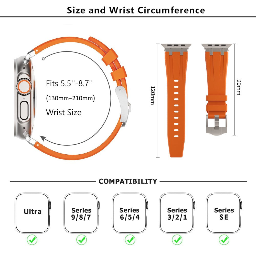 Lovely Apple Smartwatch Silicone Universel Strap - Orange#serie_1