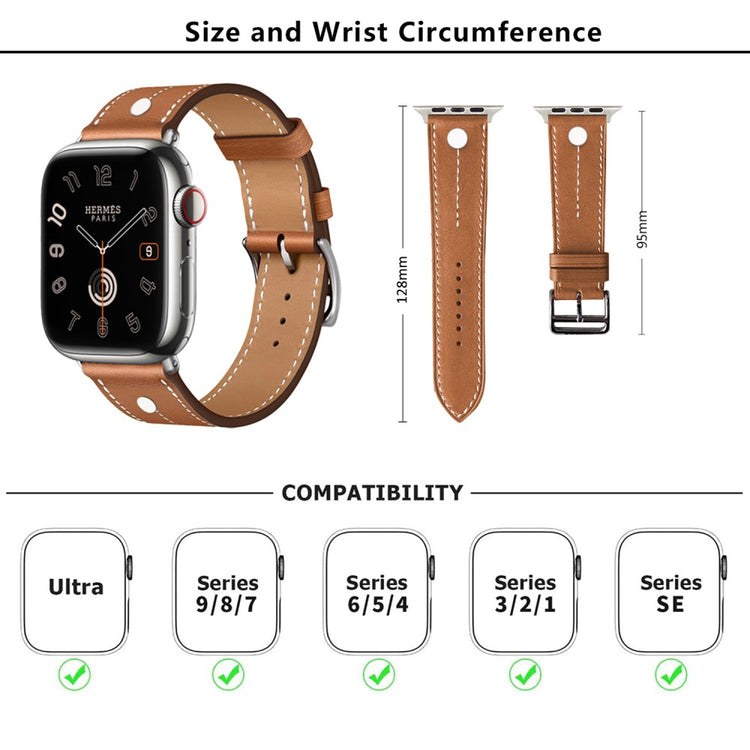 Excellent Apple Smartwatch Genuine Leather Universel Strap - Orange#serie_7