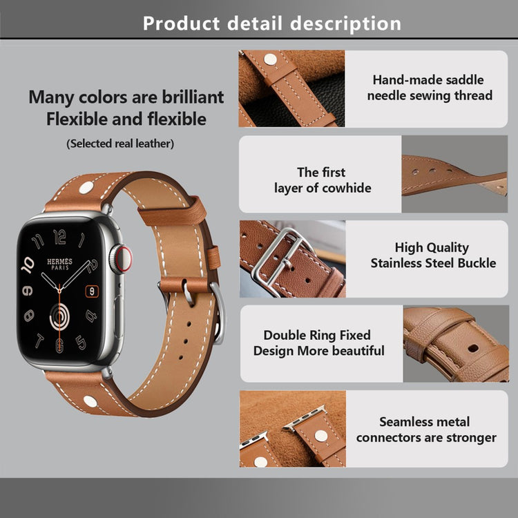 Elegant Apple Smartwatch Genuine Leather Universel Strap - Orange#serie_7