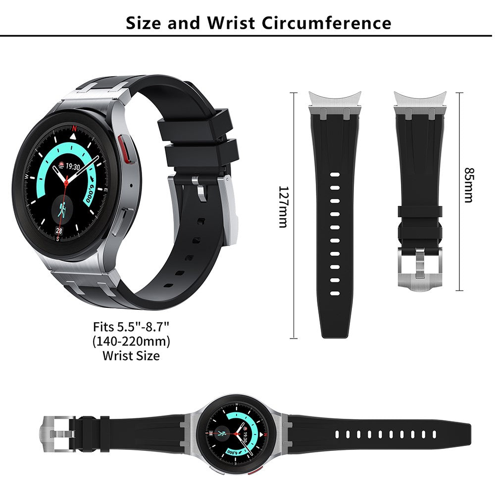 Samsung Galaxy Watch 5 (40mm) / Samsung Galaxy Watch 6 Classic (43mm) Silicone Universel Strap - Black#serie_5