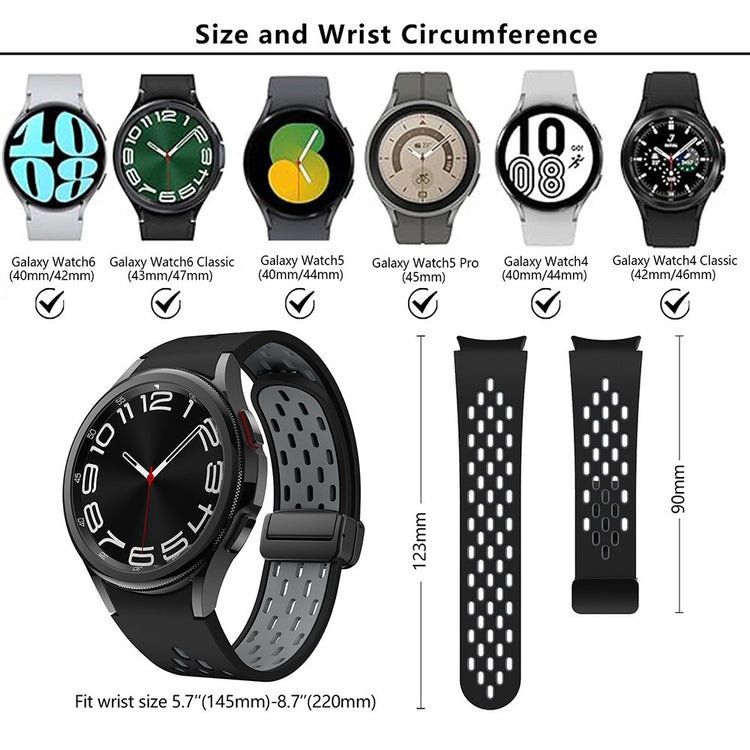 Mega Tough Samsung Smartwatch Silicone Universel Strap - Black#serie_4