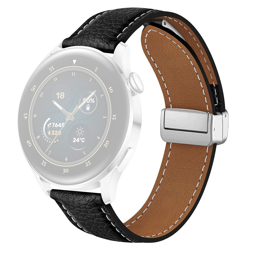 Mega Neat Smartwatch Pu Leather Universel Strap - Black#serie_1