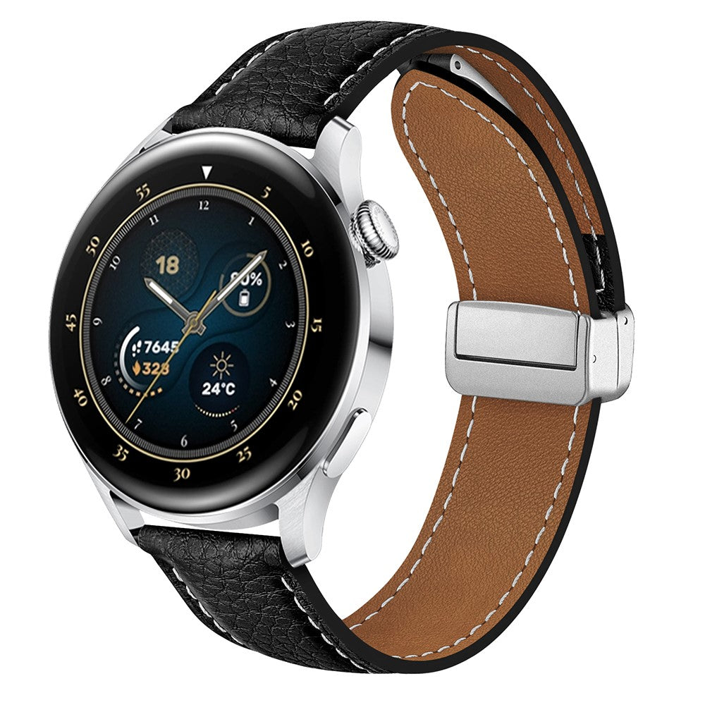 Incredibly Pleasant Smartwatch Pu Leather Universel Strap - Black#serie_1