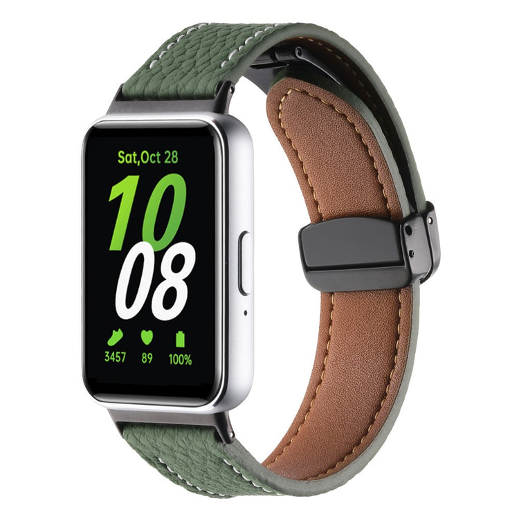 Very Tough Samsung Galaxy Fit 3 Genuine Leather Strap - Green#serie_5