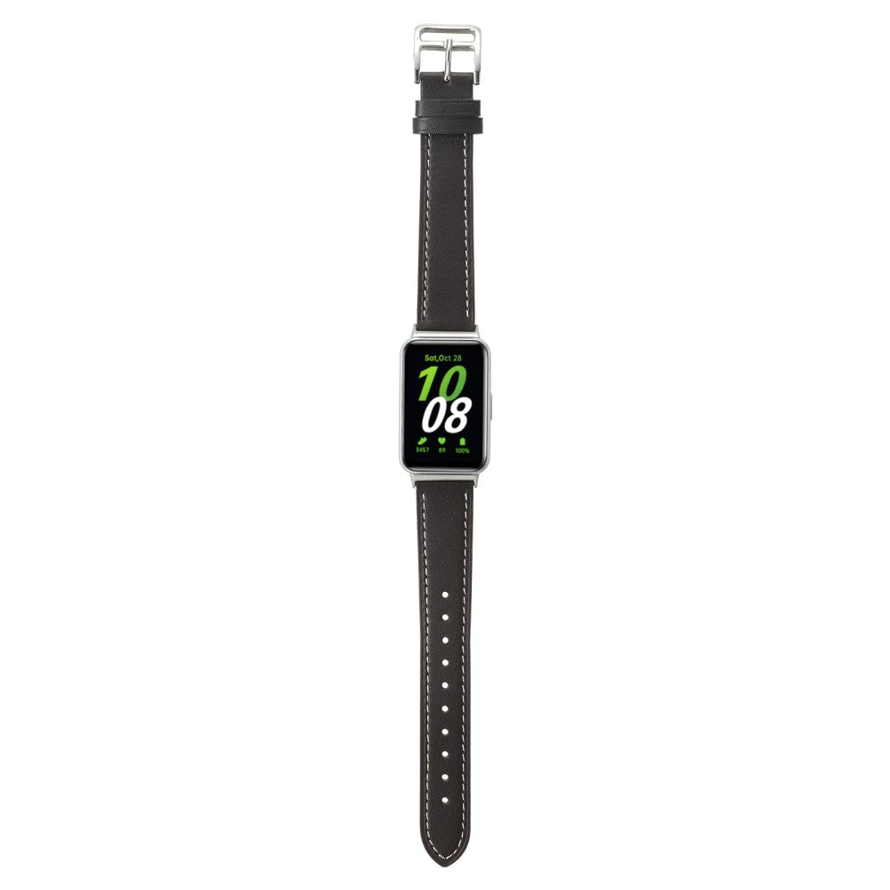 Super Strong Samsung Galaxy Fit 3 Genuine Leather Strap - Silver#serie_7