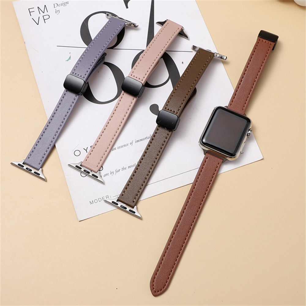 For Apple Watch Series 9 8 7 41mm  /  6 5 4 SE (2023) SE (2022) SE 40mm  /  3 2 1 38mm Watch Band Microfiber Leather Strap - Beige Apricot#serie_6