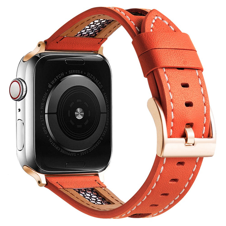 Super Cool Apple Smartwatch Genuine Leather Universel Strap - Orange#serie_3