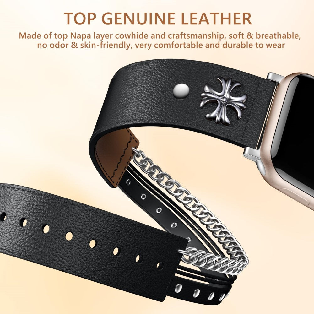 Strong Apple Smartwatch Genuine Leather Universel Strap - Black#serie_1