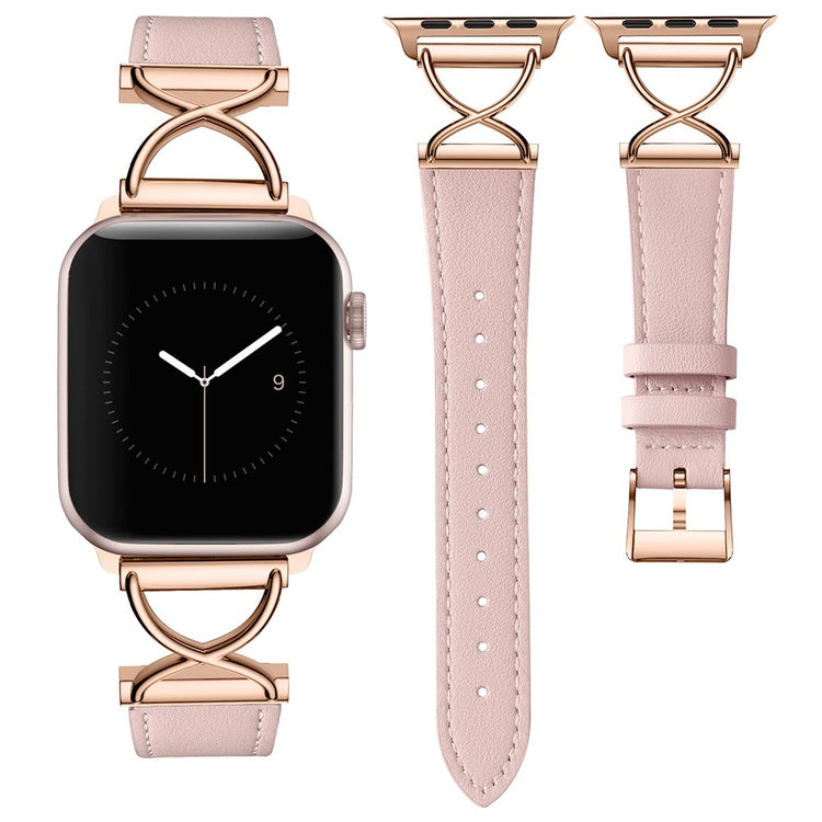 Mega Good Apple Smartwatch Genuine Leather Universel Strap - Pink#serie_4