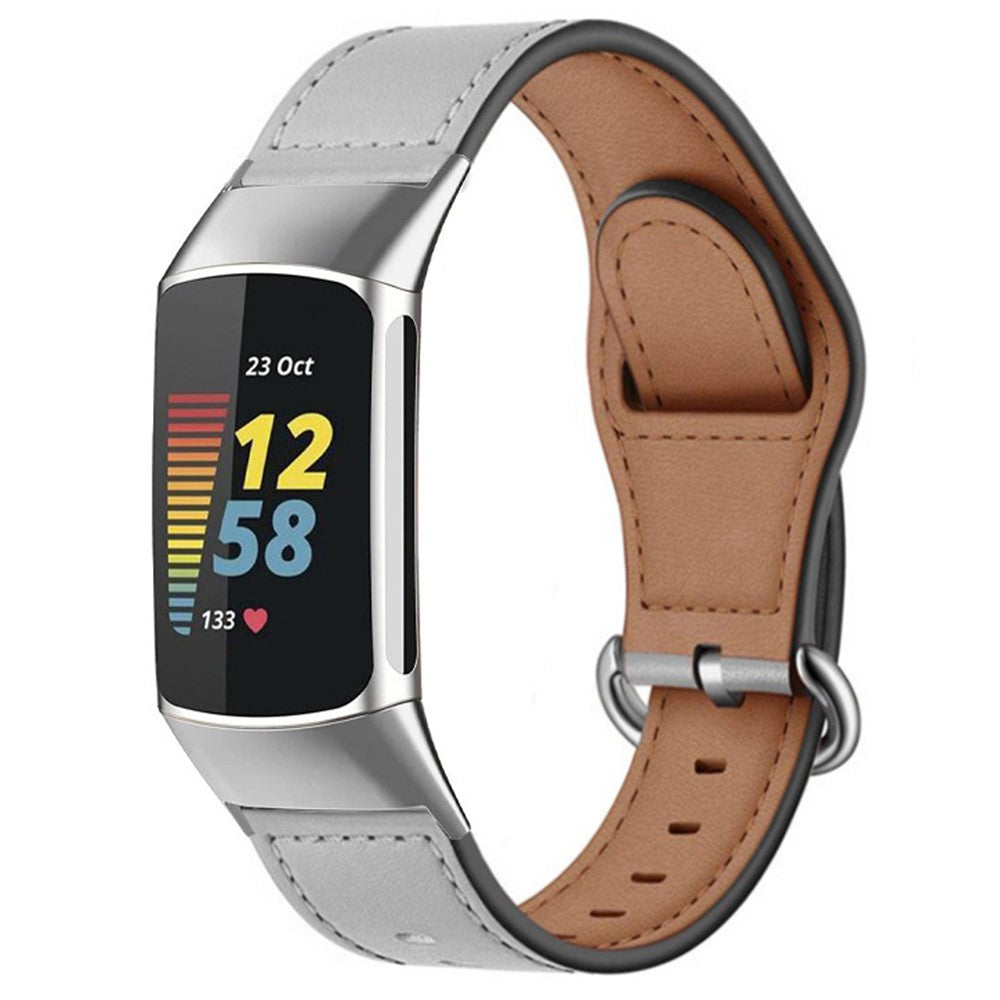 Wonderful Fitbit Smartwatch Genuine Leather Universel Strap - Silver#serie_4