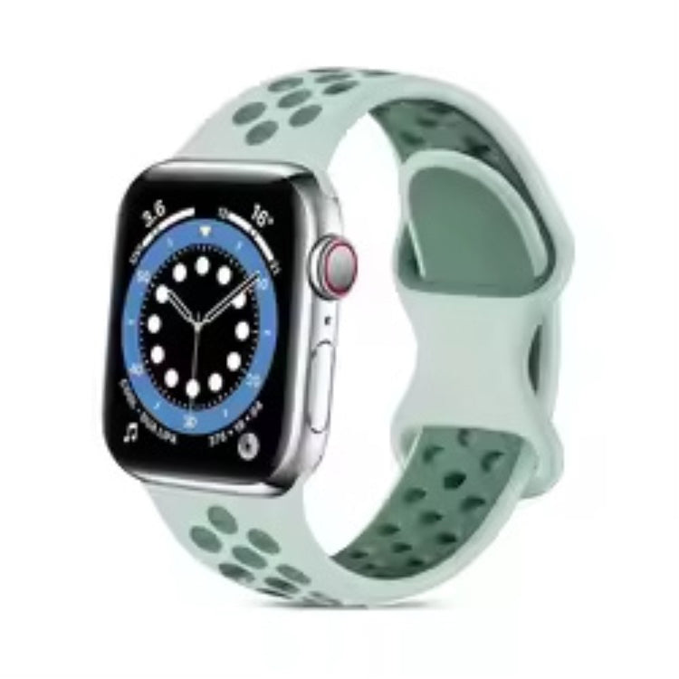 Apple Watch Series 49mm - 45mm - 44mm - 42mm4mm / 3 2 1 42 Silicone Watch Strap - Mist Grey+Grey Green#serie_13