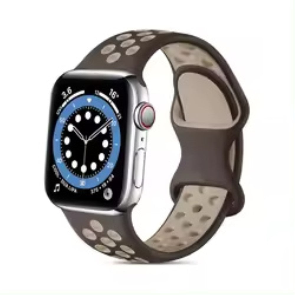 Apple Watch Series 49mm - 45mm - 44mm - 42mm4mm / 3 2 1 42 Silicone Watch Strap - Smoky Purple+Brown#serie_16