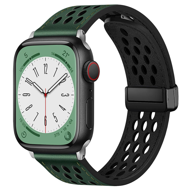 Tough Apple Smartwatch Pu Leather Universel Strap - Green#serie_4