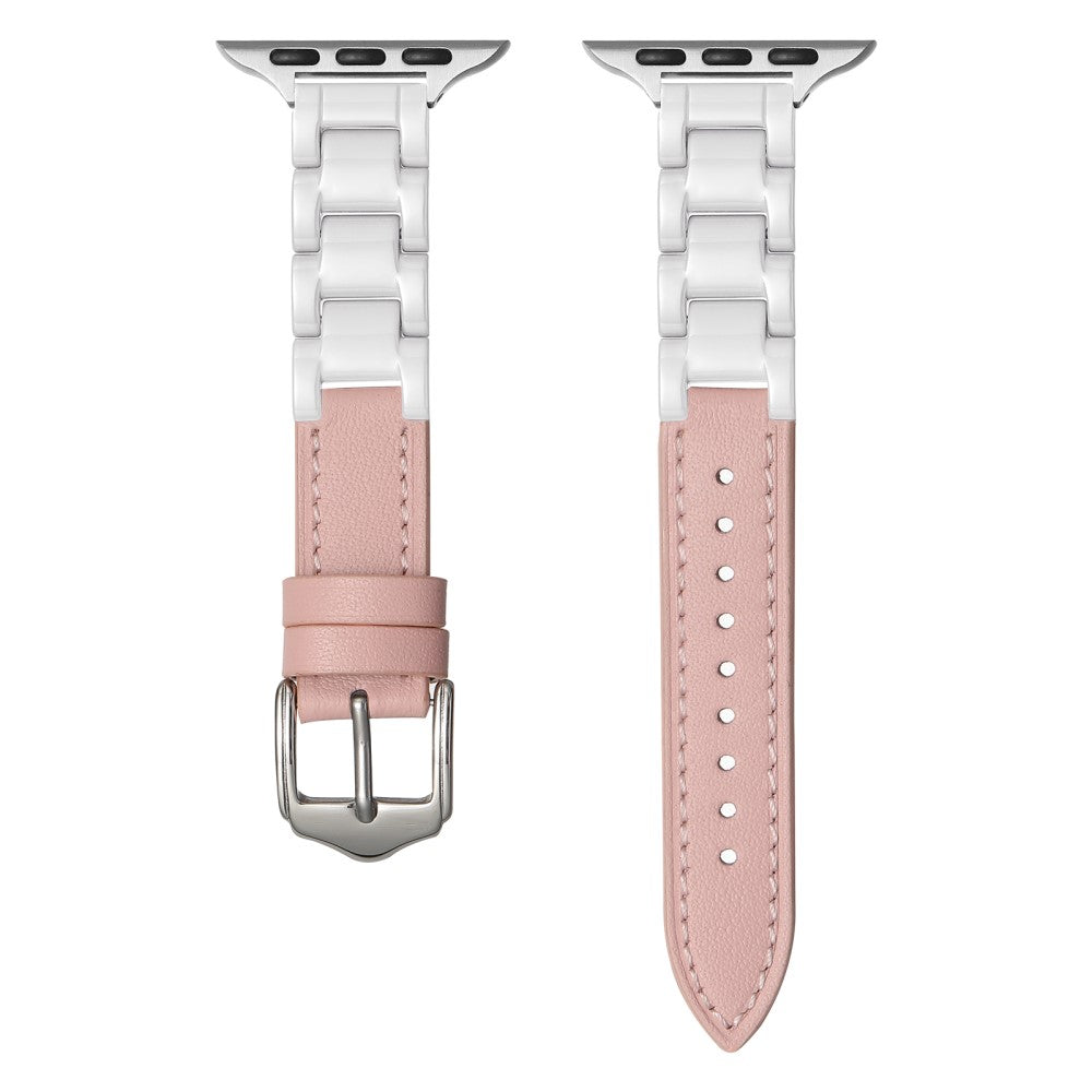 Tough Apple Smartwatch Metal And Pu Leather Universel Strap - Pink#serie_2