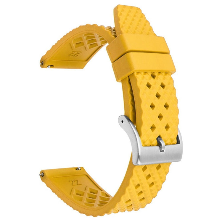 Huawei Watch GT 4 46mm / 4 Pro Strap 22mm Fluorubber Watch band  - Yellow+Silver Buckle#serie_5