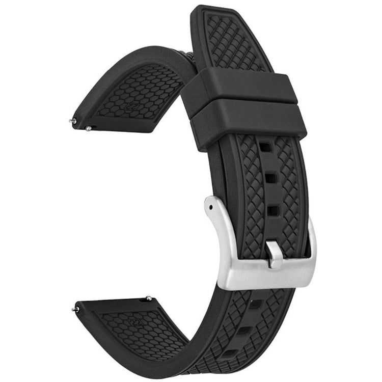 Huawei Watch GT 4 46mm / GT 4 Pro 22mm Replacement band Fluorubber Watch Strap - Black+Silver Buckle#serie_1