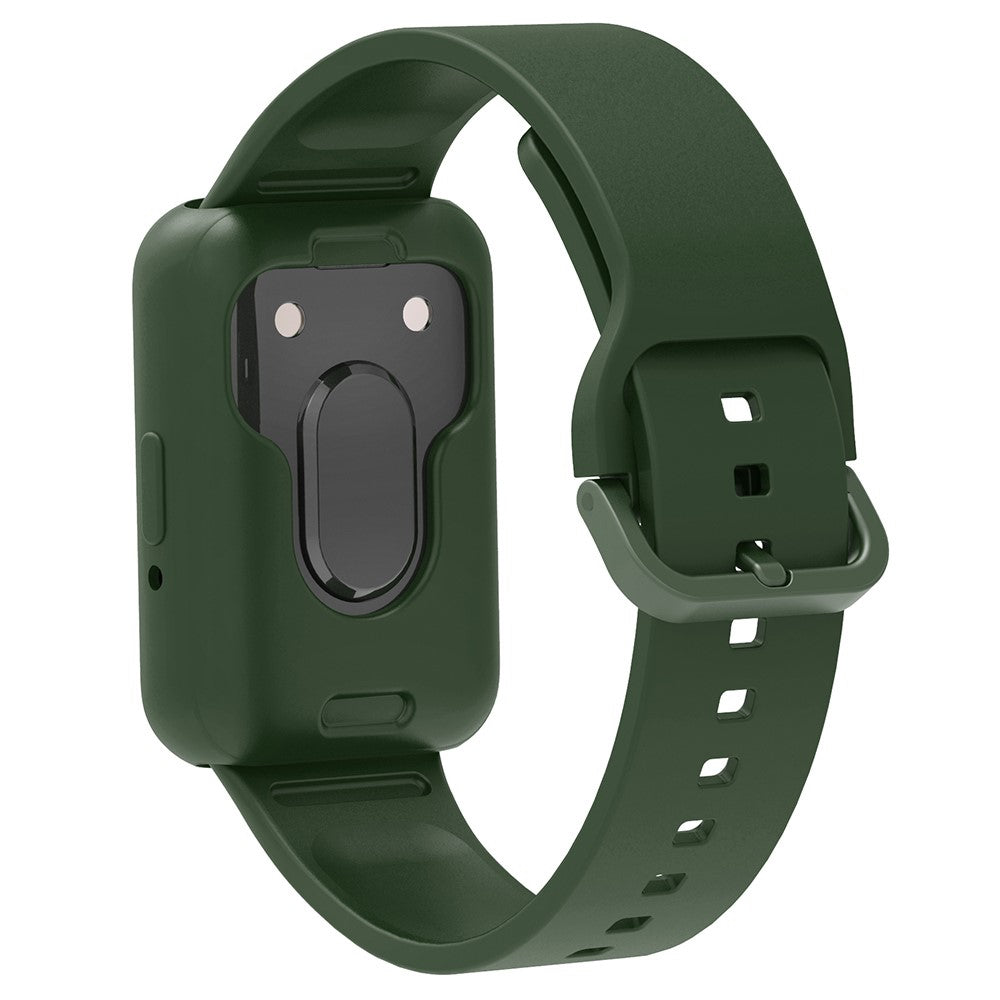 Samsung Galaxy Fit3 Silicone Strap Replacement Wrist band with Watch Case - Green#serie_3