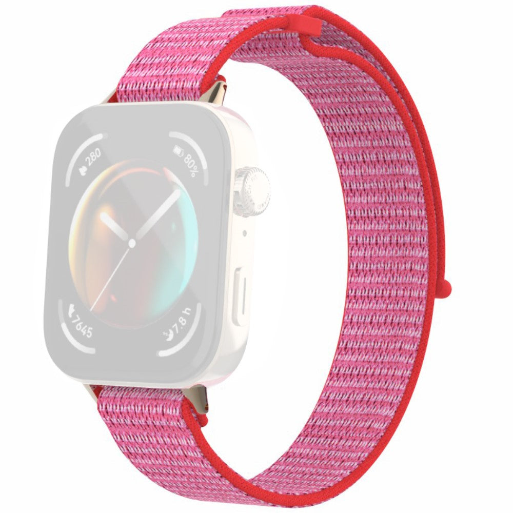 Huawei Watch Fit 3 Watch Strap Magic Tape Nylon Wrist band  - Bright Pink#serie_11