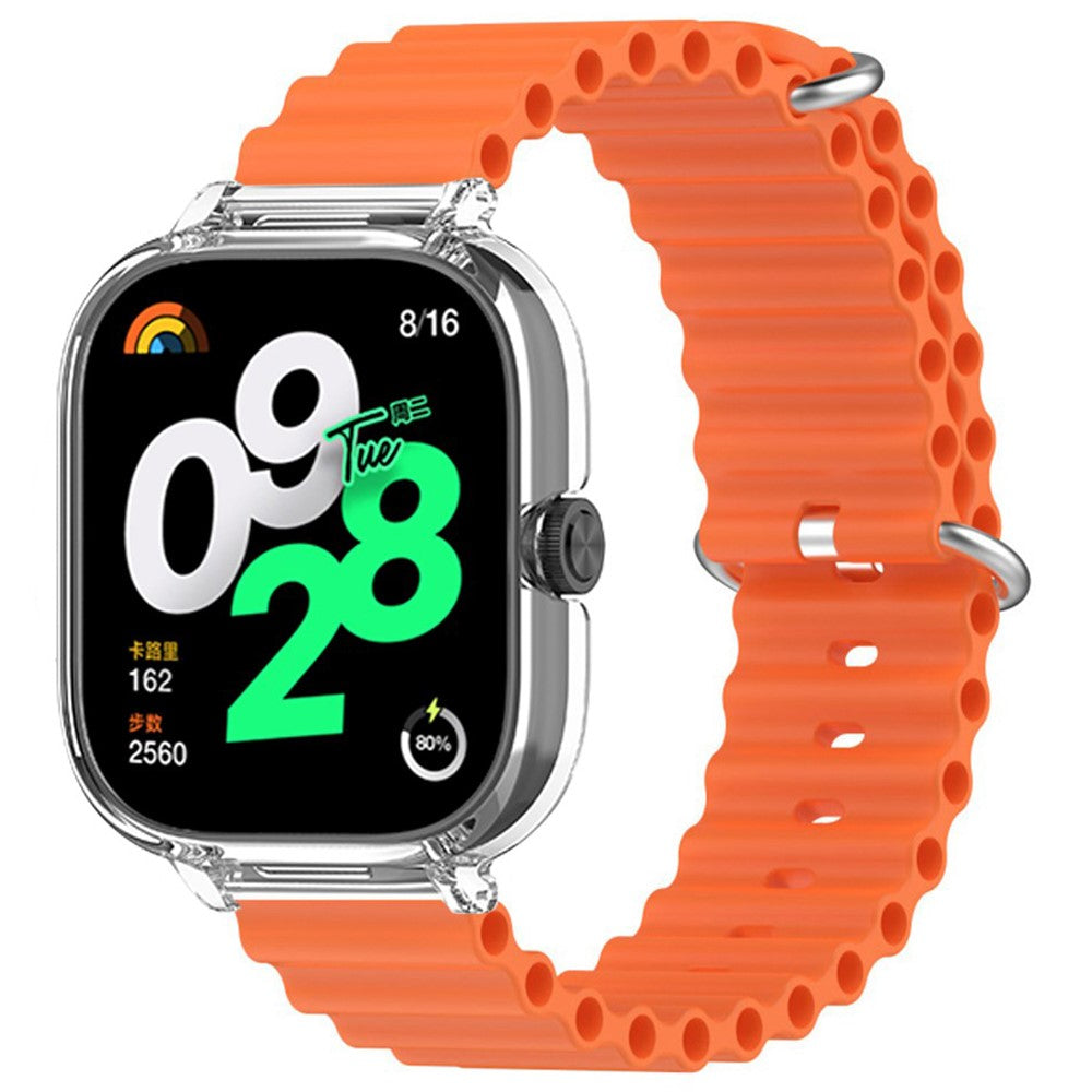 Xiaomi Redmi Watch 4 Silicone Strap Ocean Sport Watch band with Transparent Case - Orange#serie_12