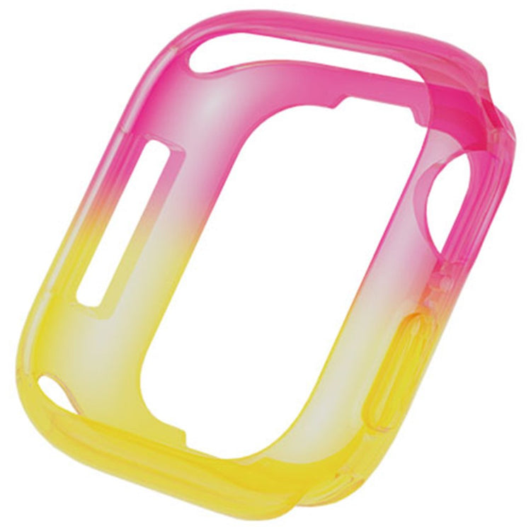 Apple Watch Series 4 / 5 / 6 / SE / SE (2022) 40mm / 7 / 8 / 9 41mm Dual Color Translucent Matte Flexible Watch Case - Pink+Yellow#serie_2