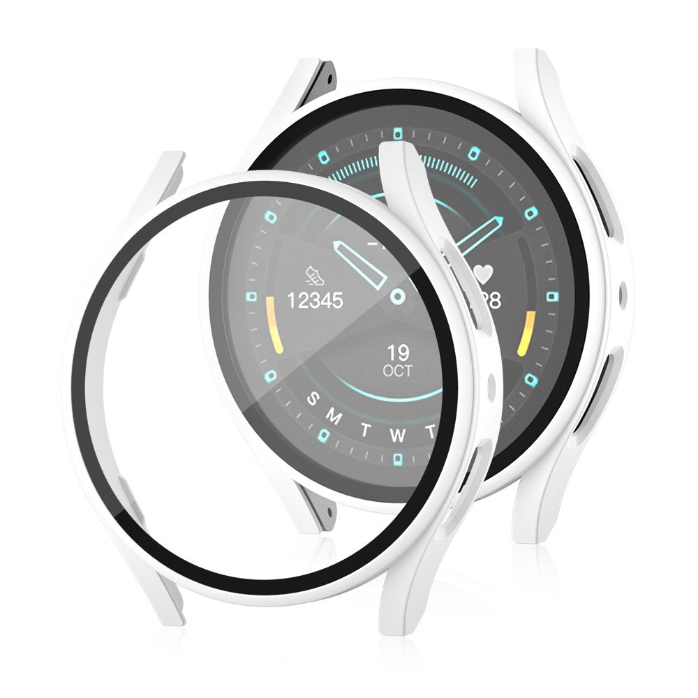 Samsung Galaxy Watch7 44mm Matte Case with Tempered Glass Screen Film Hard Bump Resistant Watch Cover - White#serie_2