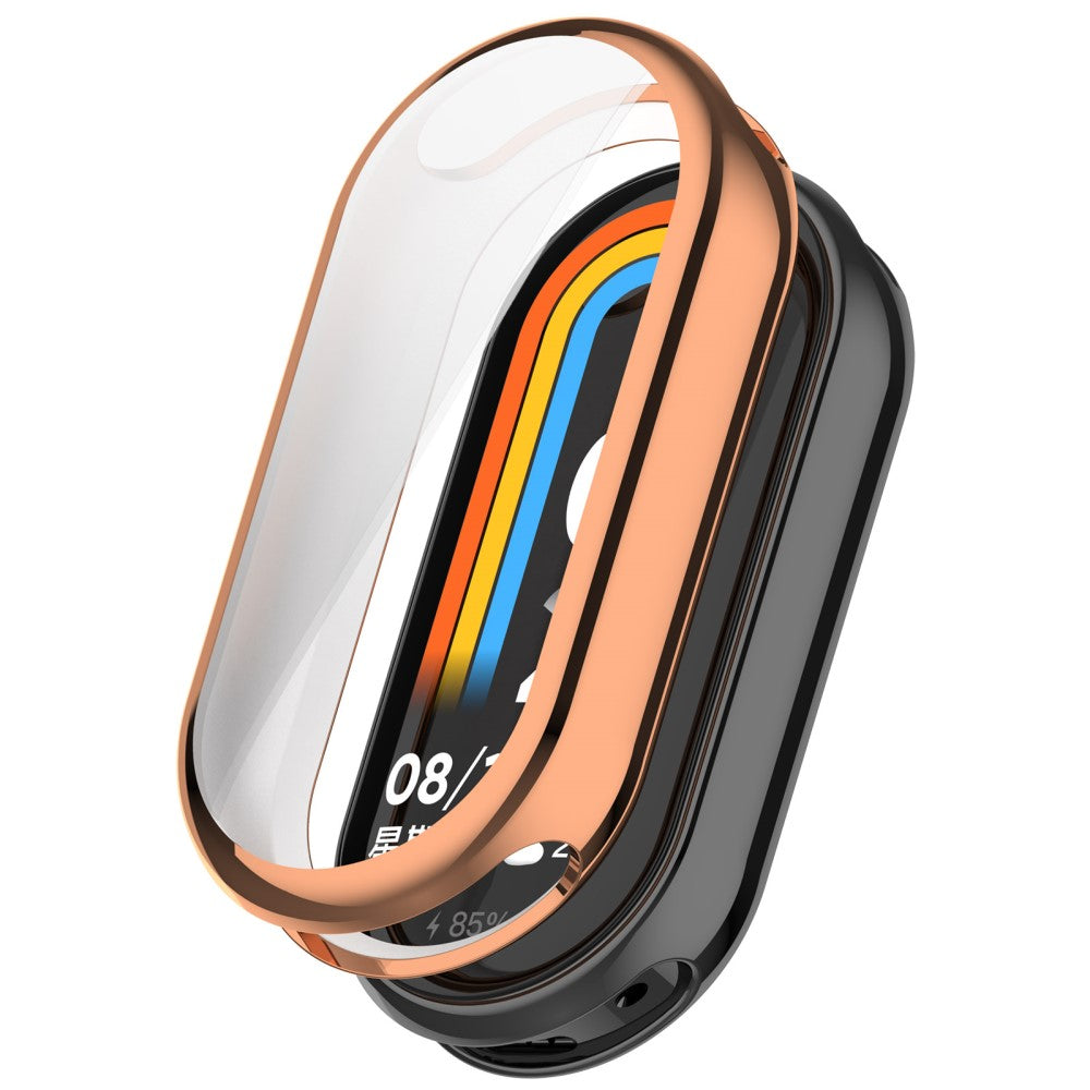 Xiaomi Smart Band 8 / Mi Band 9 / 9 NFC Electroplating Full Protection Cover Flexible Watch Frame Case - Rose Gold#serie_6