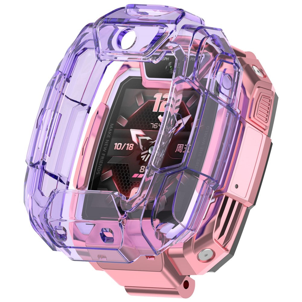 Huawei Children's Watch 5 Pro Case Half Cover Flexible Protective Frame - Transparent Purple#serie_6