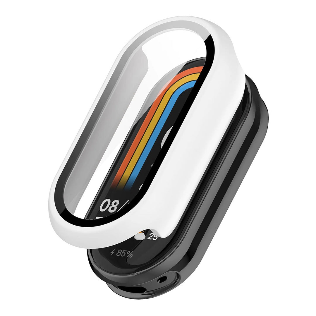 Xiaomi Mi Band 9 NFC ENKAY HAT PRINCE Bump Resistant Case Protective Watch Cover Built-In Screen Film - White#serie_1