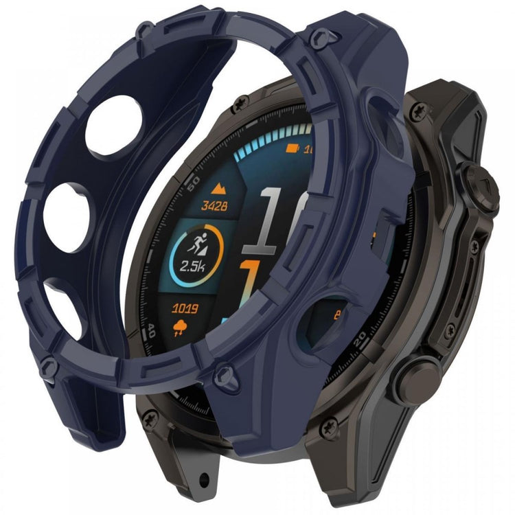 Garmin Fenix 8 51mm Flexible Watch Case Anti-Scratch Hollow Watch Frame Cover - Midnight Blue#serie_5