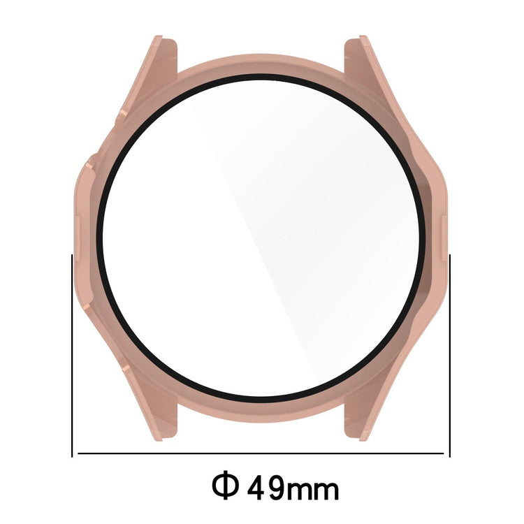 Godt Cover med Skærmbeskytter i Silikone og Glas passer til Huawei Watch 4 Pro - Pink#serie_1