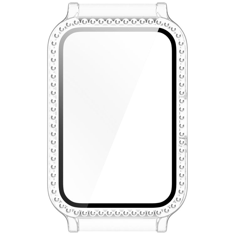 Mega Fashionable Samsung Galaxy Fit 3 Cover with Screen Protector in Rhinestone and Glass - White#serie_5