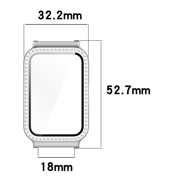 Mega Fashionable Samsung Galaxy Fit 3 Cover with Screen Protector in Rhinestone and Glass - Silver#serie_7