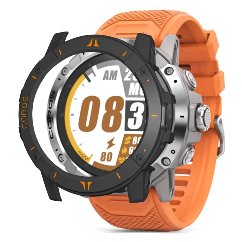 Coros Vertix 2S Half Cover Case Hard bump resistant Frame Watch Cover - Black / Orange#serie_3