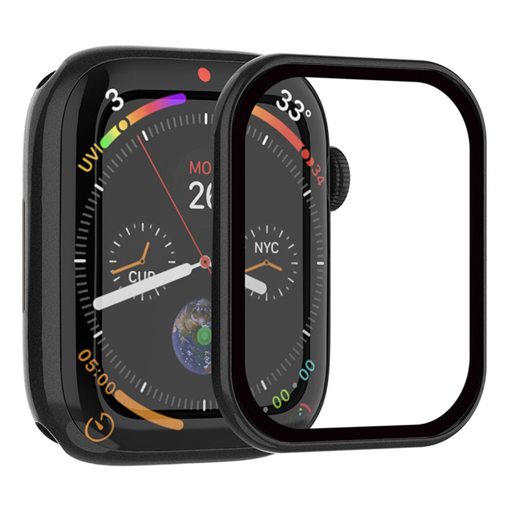 RURIHAI Tempered Glass Screen Film Apple Watch Series 6 / 5 / 4 / SE (2023) / SE (2022) / SE 44mm Scratch Resistant Frame Watch Screen Protector - Black#serie_1