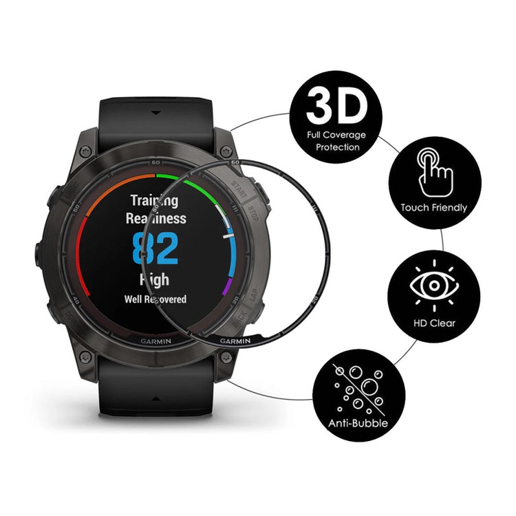 5stk Silikone 3D Kurvet Skærmbeskytter passer til Garmin Fenix 7X Pro - Gennemsigtig#serie_413