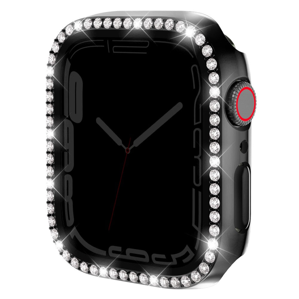 Mega Good Apple Smartwatch Universel Cover with Screen Protector in Rhinestone and Glass - Black#serie_3