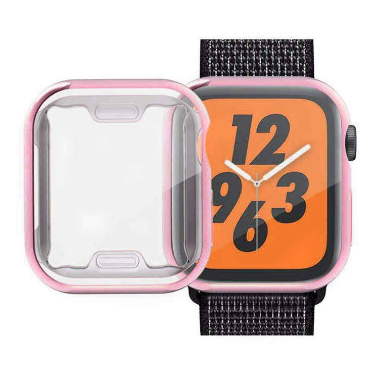 Apple Watch SE (2022) / SE / 6 / 5 / 4 44mm Soft flexible Case Electroplating Watch Case Cover with Screen Protector - Pink#serie_2